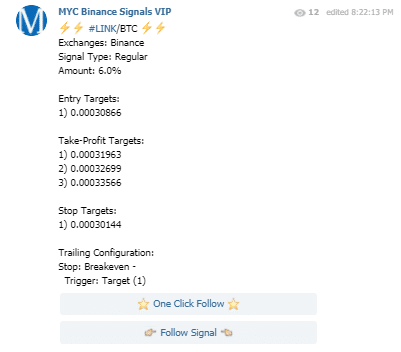 Binance Trading Signal - Example