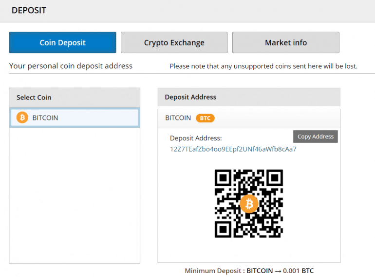 BitSeven Coin Deposit