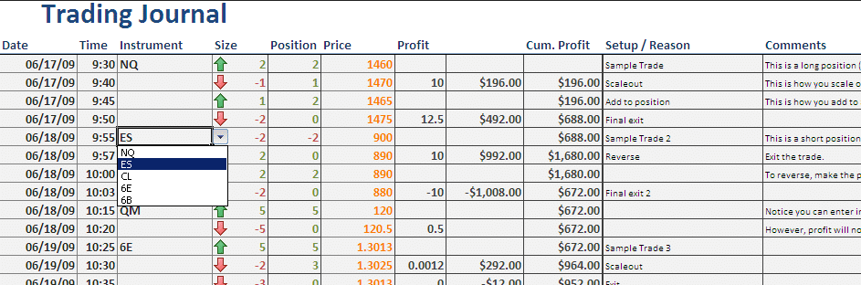 Computerized Trading Journal